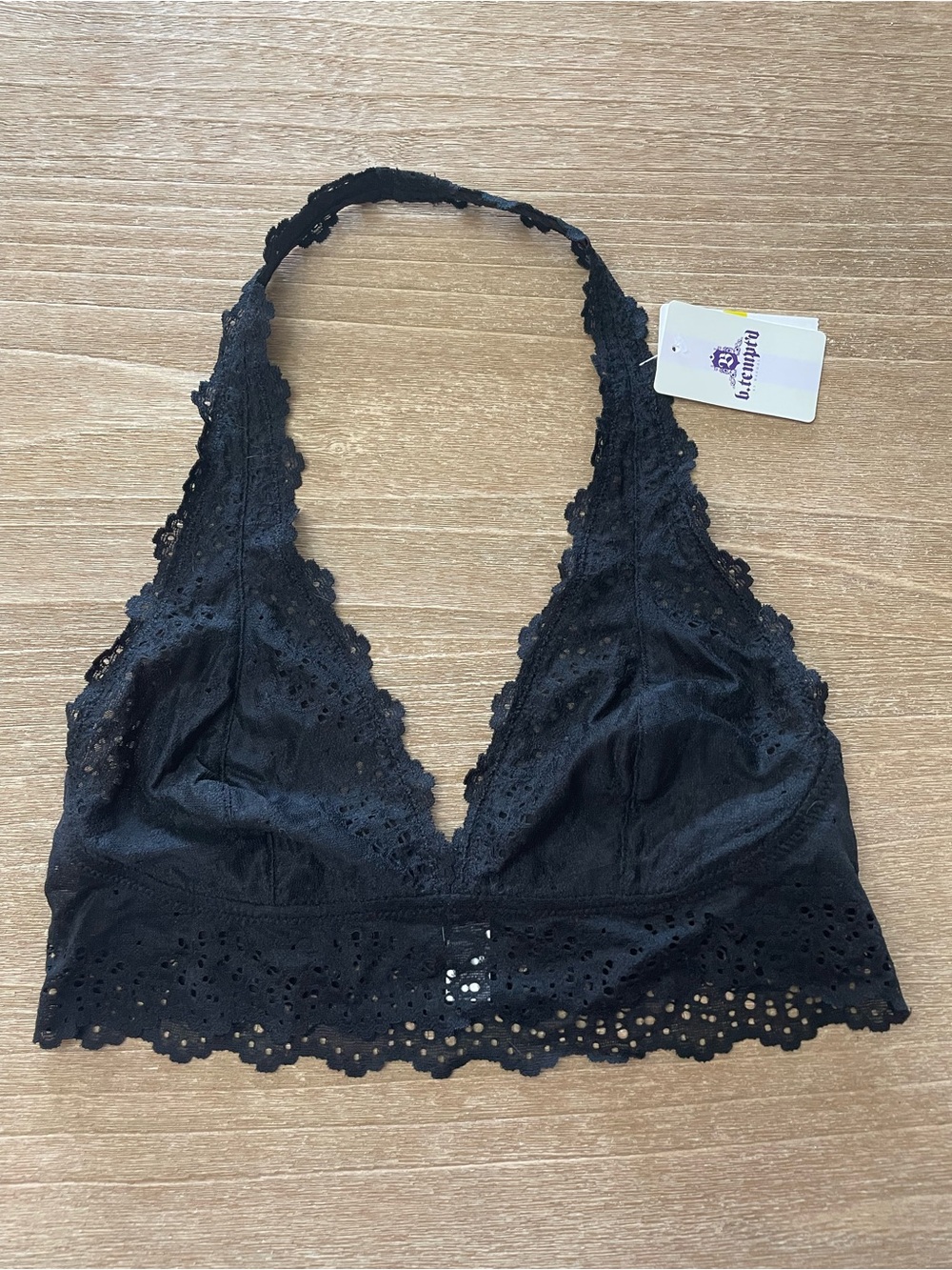 Black Lace Halter Bralette - B. Tempt’d